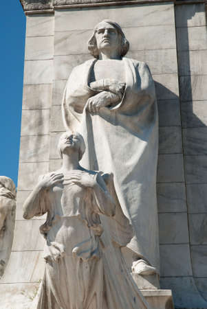 Statue of Christopher Columbus outside of Union Station in Washington, DCの写真素材