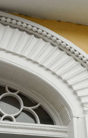 Beautiful Greek Revivalstyle door surround in Charleston South Carolina. Elegant craftsmanship.の写真素材