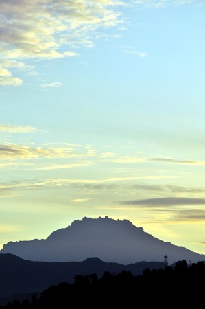 Early Morning Mount Kinabalu in Sabah (Malaysian Borneo), its main tourist attraction.の写真素材