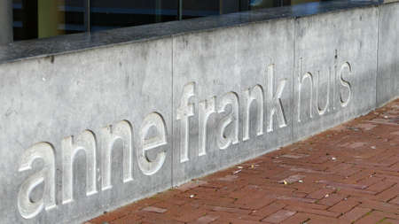 Amsterdam, Netherlands - December 12 2018: A wall beside Anne Frank House in Amsterdamのeditorial素材