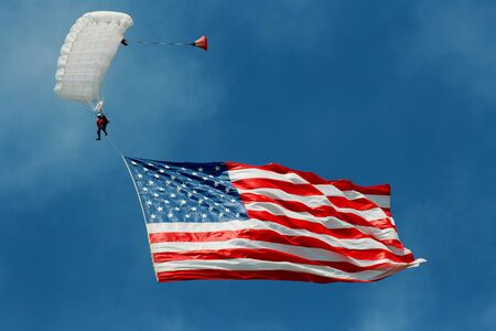 High flying american flag