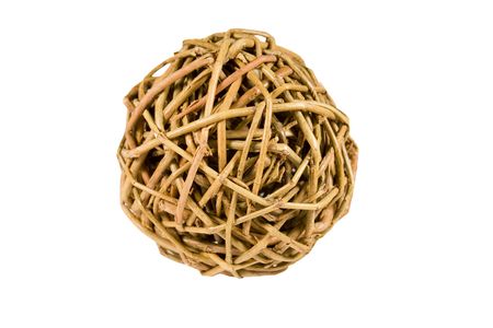 wicker ball isolated over whiteの写真素材