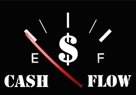 cash flow gage showing emptyの写真素材