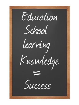 blackboard illustration with education, learning, school, and knowledge equals successの写真素材