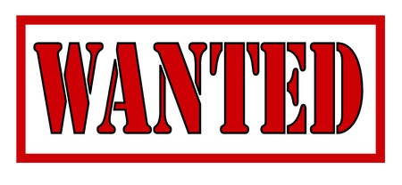 wanted sign stencil illustration red in colorの写真素材