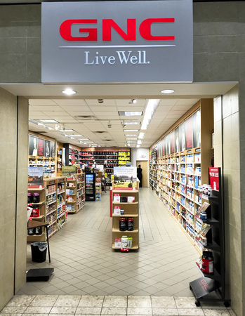 SPENCER , WISCONSIN, February,12,, 2016    GNC store in a retail shopping mallのeditorial素材