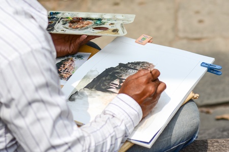 Angkor  buddha Sketch のeditorial素材