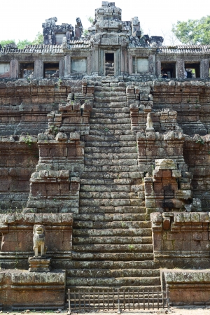 Ancient stone stairs of royal palace on the Angkor thomの写真素材