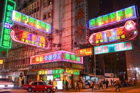 Street Scene in Mongkok, Hong Kongのeditorial素材