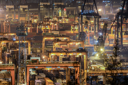 Kwai Chung, Hong Kong - February 23, 2014  Kwai Tsing Container Terminals is the main port...