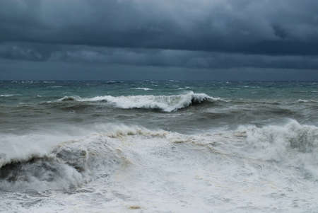 Strong winter storm in the Black seaの写真素材