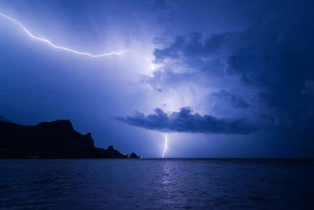 Lighting strikes in the Black seaの写真素材