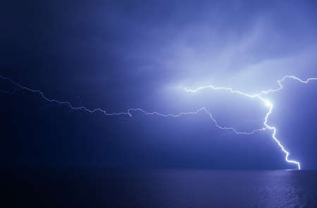 Huge lightning over the Black seaの写真素材