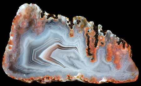 Slice of red-white agate geode. Russia, Kemerovo regionの写真素材