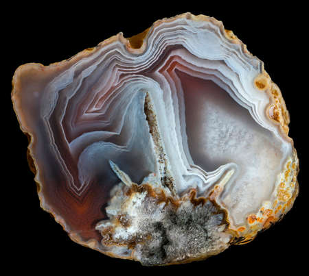 Slice of red-white agate geode. Russia, Kemerovo regionの写真素材