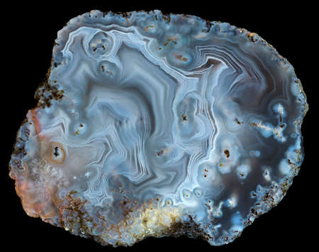 Slice of blue-white agate geode. Russia, Kemerovo regionの写真素材