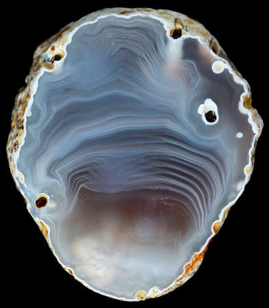 Slice of smooth light blue agate geode. Russia, Kemerovo regionの写真素材