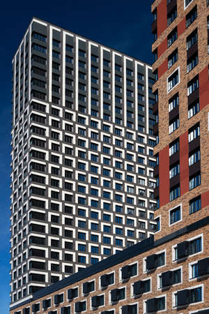 Buildings of a new high-rise residential complex in Moscowの写真素材