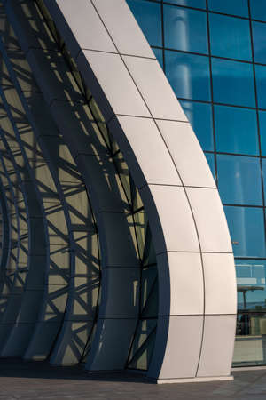 Curved lines of a modern buildingの写真素材