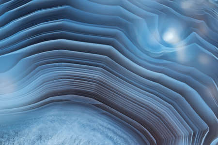 Full-screen texture of blue layered agate.の写真素材