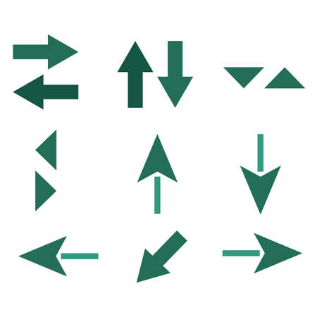 Press left, right, front, back symbol icon greenのイラスト素材