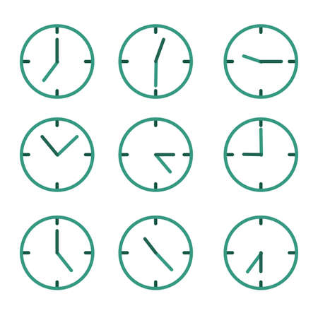 clock telling time greenのイラスト素材