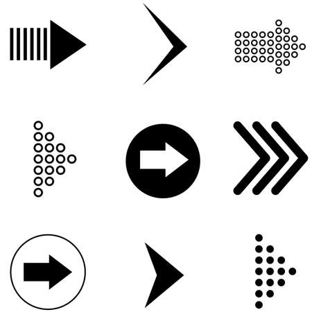 Set line icons related to guide arrows can change color.のイラスト素材
