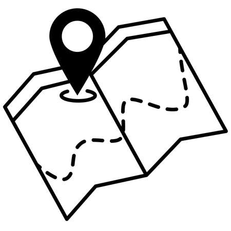 Map icon, view directions and pinのイラスト素材