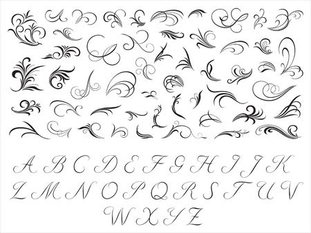 Floral patterns and initials のイラスト素材