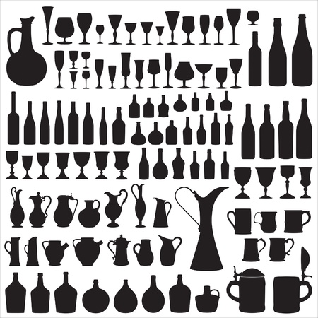 Wineware silhouettes のイラスト素材