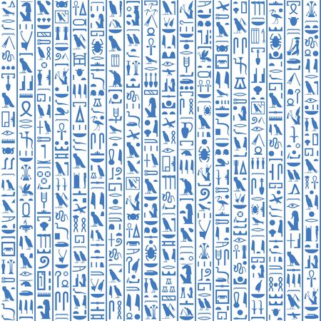 Hieroglyphs of Ancient Egypt dark blue design.のイラスト素材