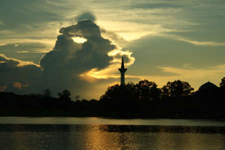 landscape with sunset
