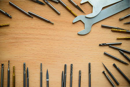 End mill tool CNC array stackの写真素材