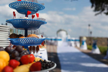 Wedding table with fresh fruits