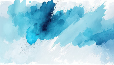 Abstract watercolor background featuring vibrant colors and splashes of paint. The texture is fluid and blends together with brushstrokes, creating an artistic and creative composition. The colors vary in intensity, creating a gradient effect that adds depth to the piece.の素材