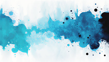 Abstract watercolor background featuring vibrant colors and splashes of paint. The texture is fluid and blends together with brushstrokes, creating an artistic and creative composition. The colors vary in intensity, creating a gradient effect that adds depth to the piece.の素材