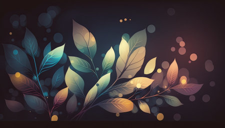 A mix of leaves and flowers, this illustration is perfect for adding a touch of nature to your designs. Whether used as a wallpaper or a decorative element, this closeup of blooming flowers is sure to add a touch of beauty and freshness to any project.の素材