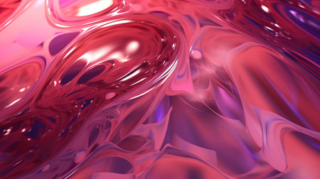 The image features an abstract and fluid background that resembles liquid. The transparency of the liquid adds to its intriguing nature. The macro perspective allows for a detailed view of the surface, highlighting the intricate shapes and patterns formed by the fluid. The backdrop is minimal, making it suitable for various presentation purposes.の素材