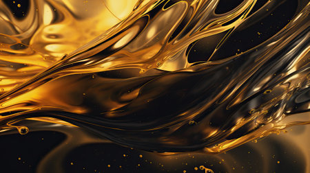 The image features an abstract and fluid background that resembles liquid. The transparency of the liquid adds to its intriguing nature. The macro perspective allows for a detailed view of the surface, highlighting the intricate shapes and patterns formed by the fluid. The backdrop is minimal, making it suitable for various presentation purposes.の素材