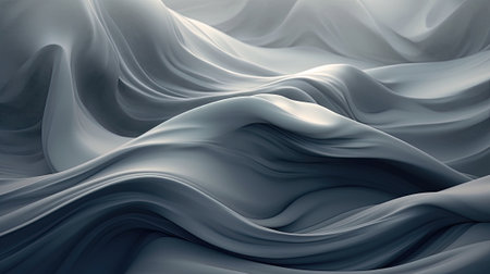 This abstract artwork features wavy curves and smoky textures, creating a mesmerizing and dynamic composition. The luxurious and elegant feel of the design is accentuated by the interplay of light and shadows, showcasing the intricate details of the fabric-like patterns.の素材