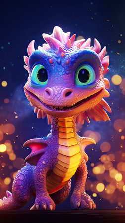 A playful and adorable cartoon dinosaur, perfect for kids and dinosaur enthusiasts. Cute and colorful prehistoric vertical wallpaper for your phoneの素材
