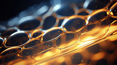 This abstract image captures the essence of fluid dynamics with a display of amber waves in rich, fiery tones that offer a sense of warmth and energy. The play of light across the textured surface creates a vibrant backdrop that's both modern and elegant.の素材