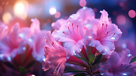 Pink Flowers With Water Dropletsの素材