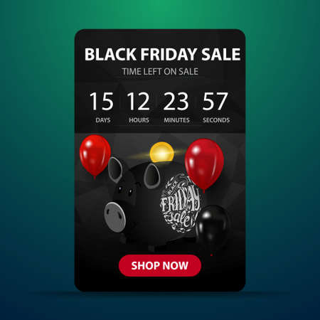 Black friday sale, up to 50 off, vertical black discount banner for the promotion with a countdown timerのイラスト素材