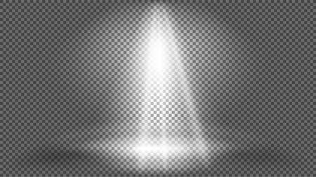 Template of lighting of spotlight isolated on transparent background for your art. Lighting effect for scene. Vector graphics.のイラスト素材