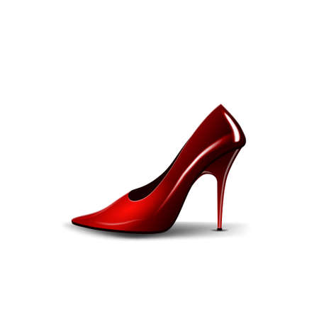Womens red Shoe isolated on white background for your creativityのイラスト素材