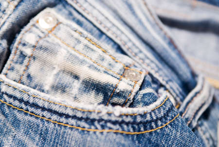 Blue jeans pants with pocketの写真素材