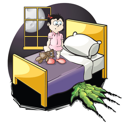 Monster under bedのイラスト素材