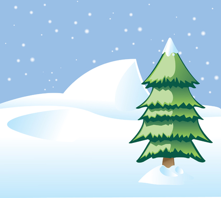 Christmas Tree Postcardのイラスト素材