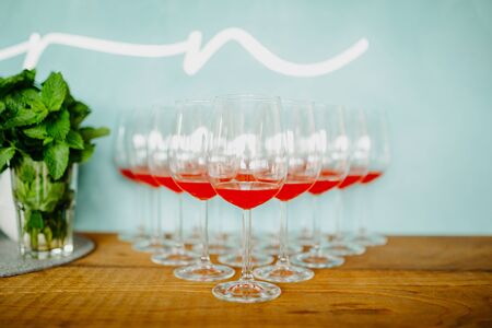 Drinks at an event close upの写真素材